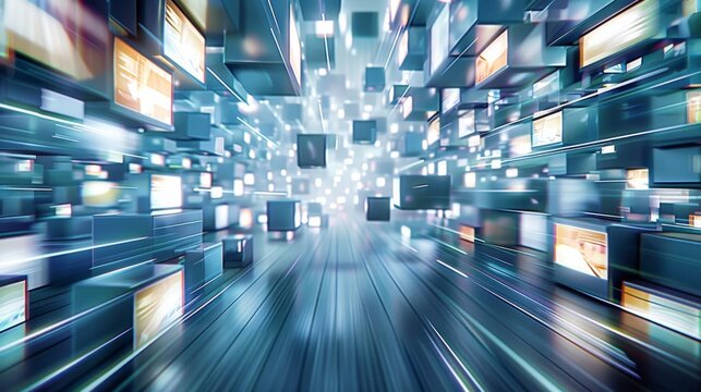 Key media trends of the digital age, multiplatform, user-generated content, visuality, globalization, acceleration. depth of field. Generative AI. - Powered by Adobe