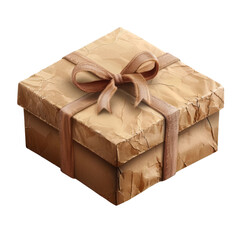 Gift Box with Ribbon isolated on transparent background.