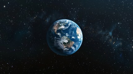 Beautiful view of Earth from space surrounded by the vastness of the universe. Emphasizing the beauty and isolation of our planet