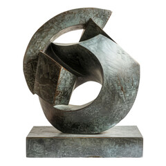 Abstract Bronze Sculpture on Base