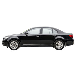 Black Sedan Car isolated on transparent background.