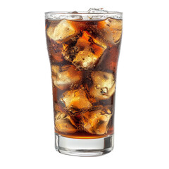 Cold Soda with Ice Cubes in Glass
