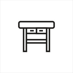 school table vector icon line template
