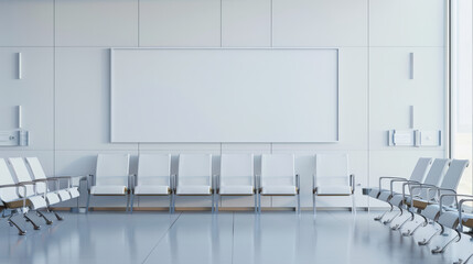 Naklejka premium mockup of an empty white room with poster on the wall