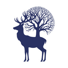deer vector,  deer silhouette,  deer illustration