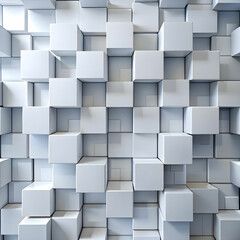 a 3d illustration of white squares and rectangles.