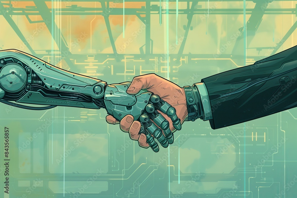Aufkleber handshake partnership business hand concept. deal exposure shake success background double network w