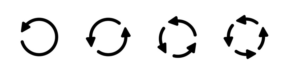 Arrow circle Set Icons. Icon self-healing. Linear Style. Vector icons.