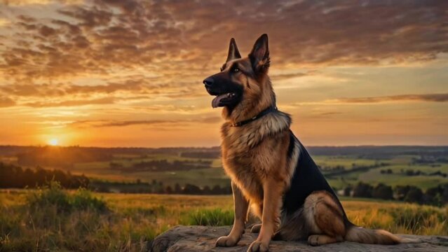 german shepherd dog on a meadow