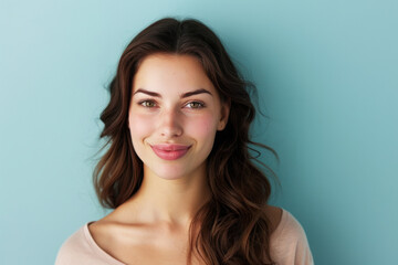 A close up portrait of a young woman with a subtle smile