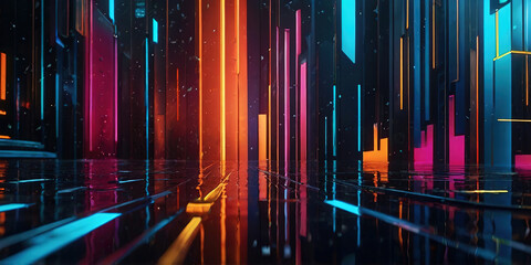 Abstract Red crystal lines Background