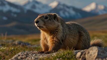 Marmot with brown