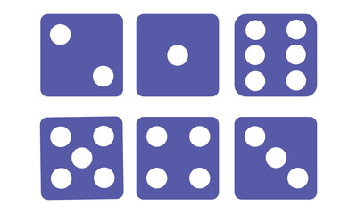 Gaming dice. Black and white illustration of a dice showing the number six on the top face. Eps 10.