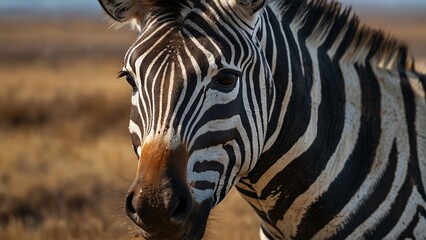 Naklejka premium Zebras Grazing in the Savanna Grasslands