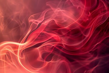 Fototapeta premium A vibrant abstract image of swirling red and orange light waves, red smoke, background.