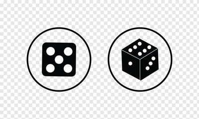 Minimalist dice set. Dice signs Isolated background. Vector illustration for game design and learning materials.