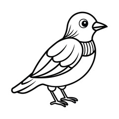 vector silhouette bird on white background