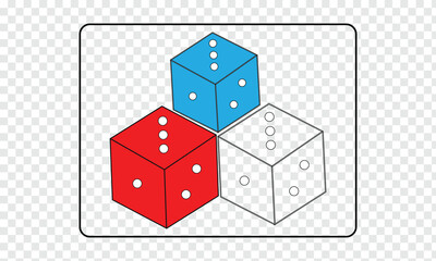 Digital composite 3D image of dice