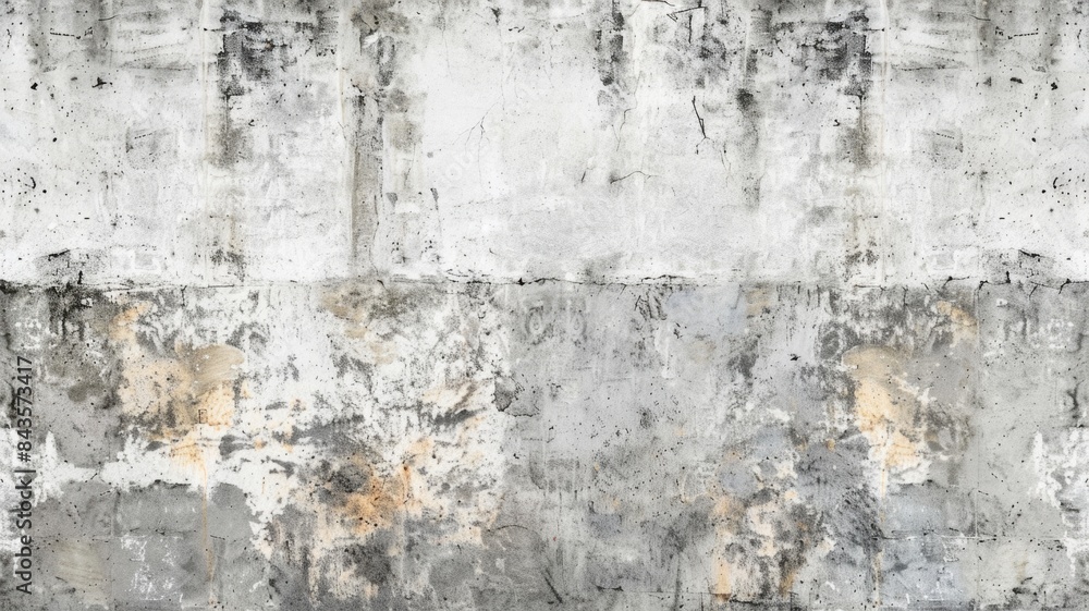 Poster weathered concrete wall with rust stains - this image presents a high-resolution look at a weathered