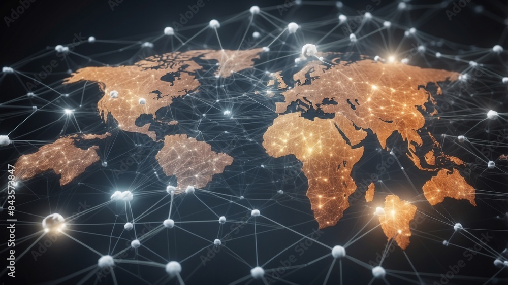 Aufkleber AI Powered Data Analysis, featuring a network of interconnected nodes