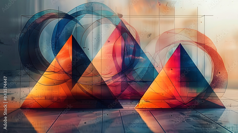 Aufkleber design a set of diagrams showing the geometric interpretation of sine, cosine, and tangent as ratios