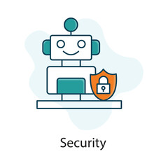 RPA Security Flat Color Icon. Vector Icon Design