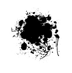 Abstract black blot object. hand drawing. Not AI. Vector illustration.