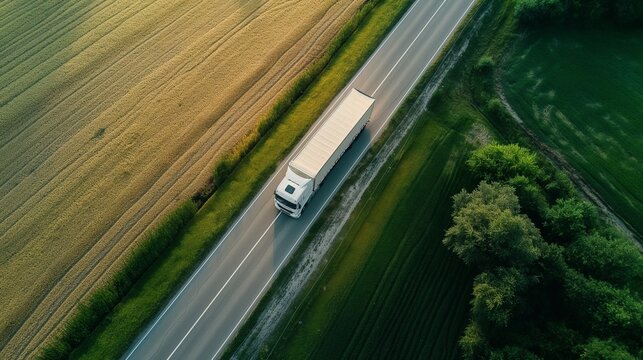 Truck on a Scenic Country Road