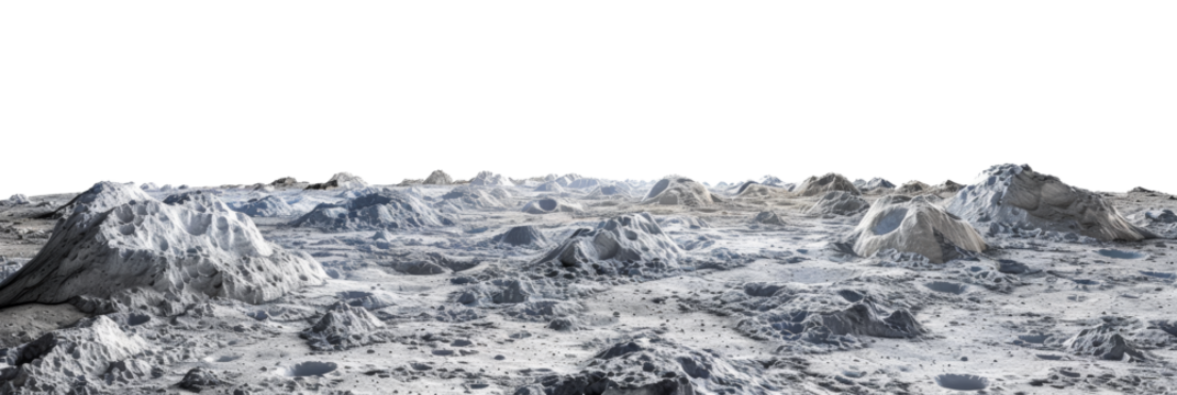 Moon surface landscape with craters and rocky terrain for lunar and space exploration themes