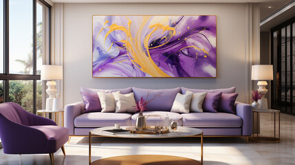a purple sofa