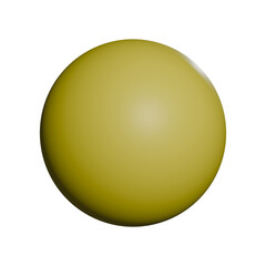 yellow sphere ball 3D PNG