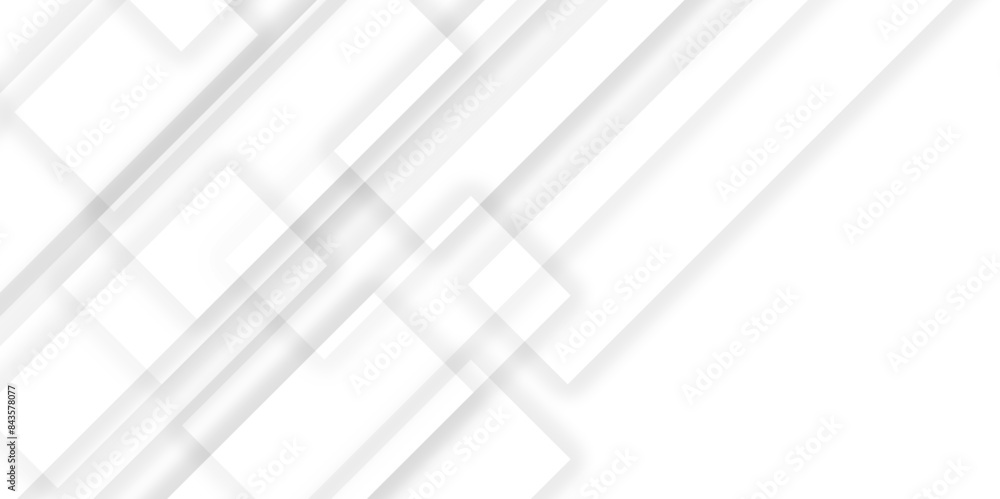 Poster abstract white line with square shape shadow background. vector illustration, white business style v