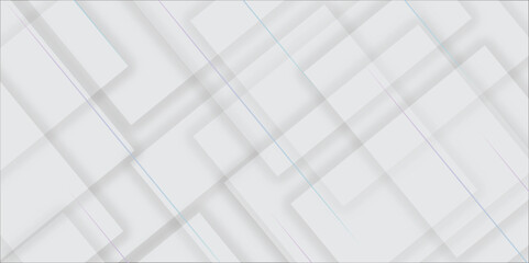 Fototapeta premium Abstract white line with square shape shadow background. vector illustration, White Business Style Vector Abstract Elegant white and grey Background. Abstract white Pattern.