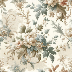The design should be elegant and detailed, suitable for high-end textiles such as curtains, upholstery, and fashion fabrics.