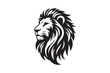Lion head silhouette vector art illustration