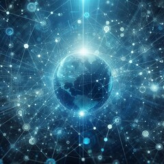 Obraz premium Abstract Network Connections with Blue-Toned Dots and Lines created by generative ai