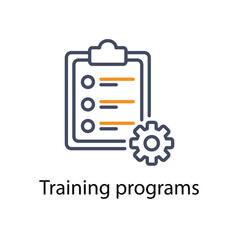 Training programs vector icon