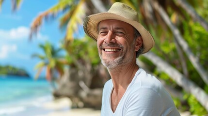 portrait of a man in the beach