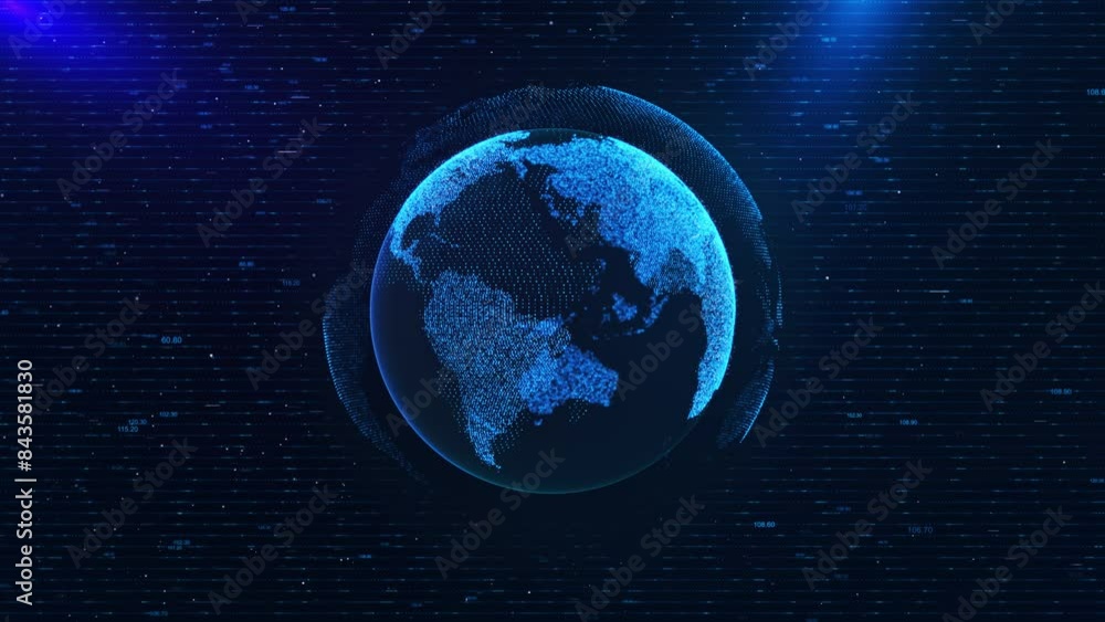 Poster futuristic globe virtual planet earth cyber space globe background. digital technology map concept. 