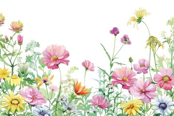 Flowers garden border outdoors pattern nature.