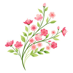 Fototapeta premium Pink water color flower vector. illustration 