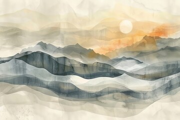 Obraz premium Abstract minimalist nordic vibrant wallpaper, design, decor style that captures the essence of art, with bold brushstrokes and a dynamic color palette that evokes a sense of passion and creativity