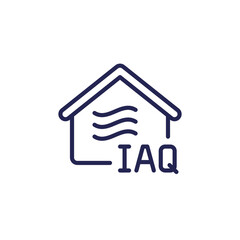 indoor air quality icon, IAQ line vector