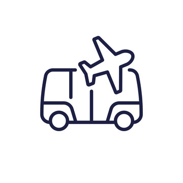 recommend clip art: bus to airport icon, shuttle line vector