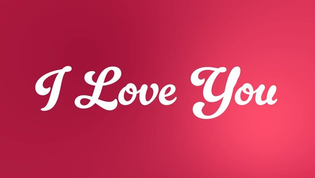 I Love you animation text handwritting inkdrop, suitable for greeting Video for someone we love