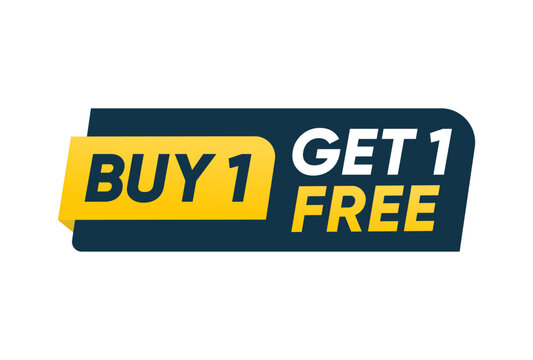 Buy one get one free. isolated Banner sign vector template