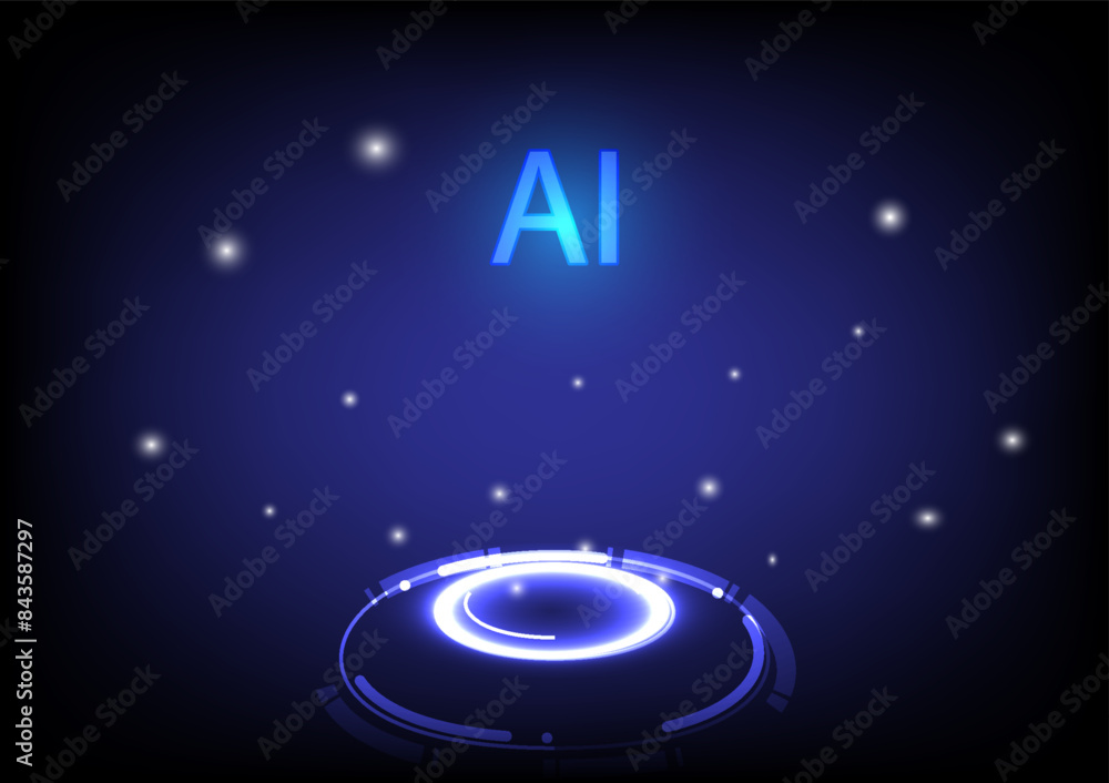 Aufkleber machine learning design intelligent network digital technology ai futuristic concept for web banner,