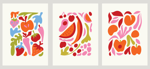 Vector illustration in simple wavy and groovy naive style, flowers and plants, floral botanic hand drawn design templates, frames and modern wall art prints, posters, placards, packaging, branding..