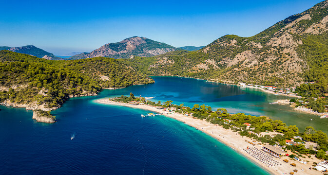 Aerial view of Oludeniz in district of Fethiye, Mugla, Turkey