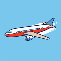 airplane flying at high speed, side view